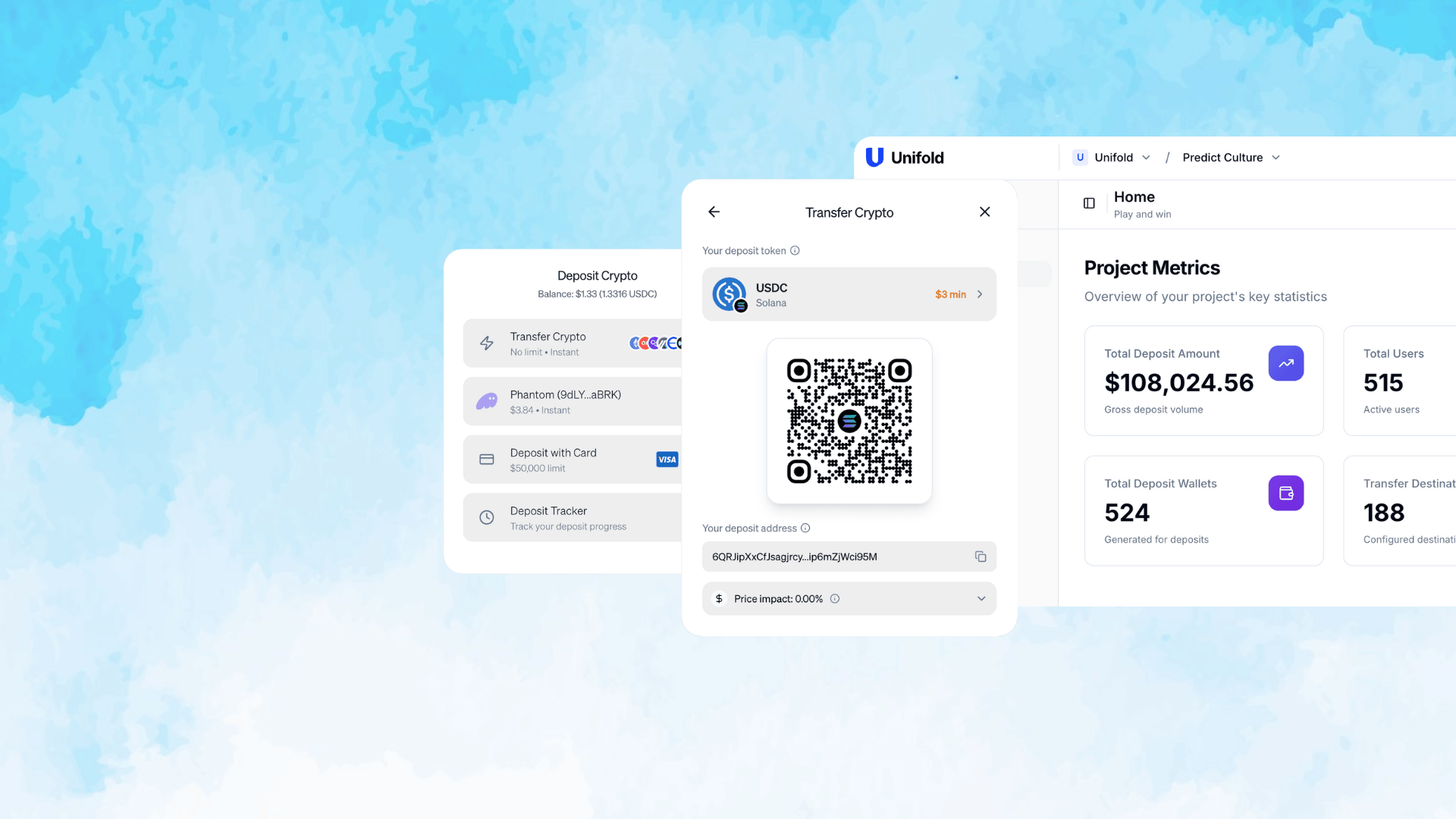 Unifold deposit orchestration interface
